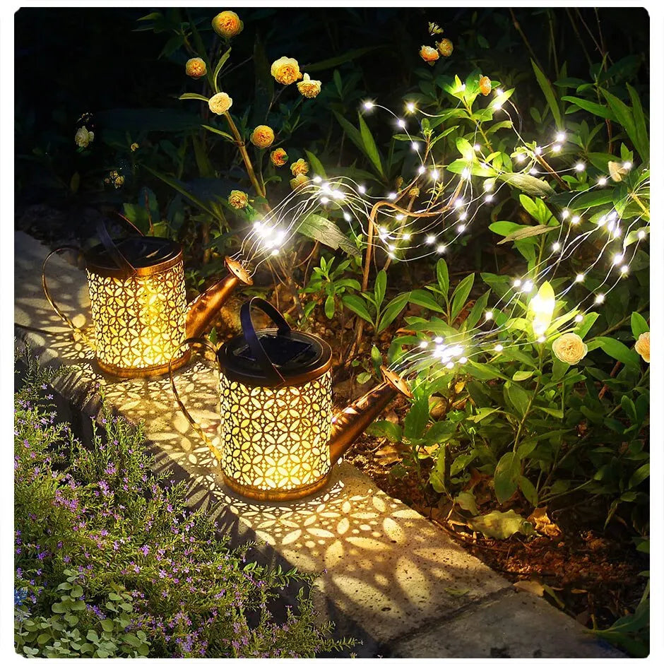 Solar Watering Can Fairy Lights