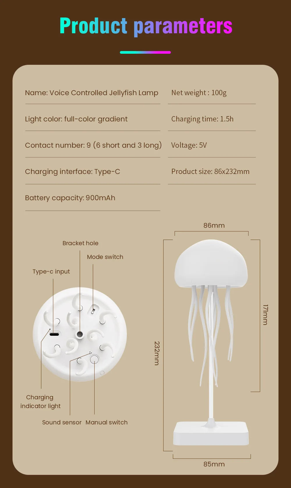 Floating Jellyfish LED Night Light