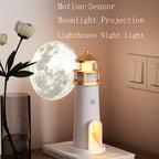 3D Moon Projection Lighthouse Lamp