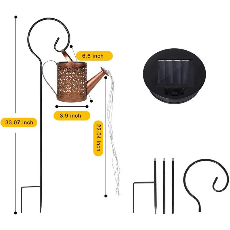 Solar Watering Can Fairy Lights