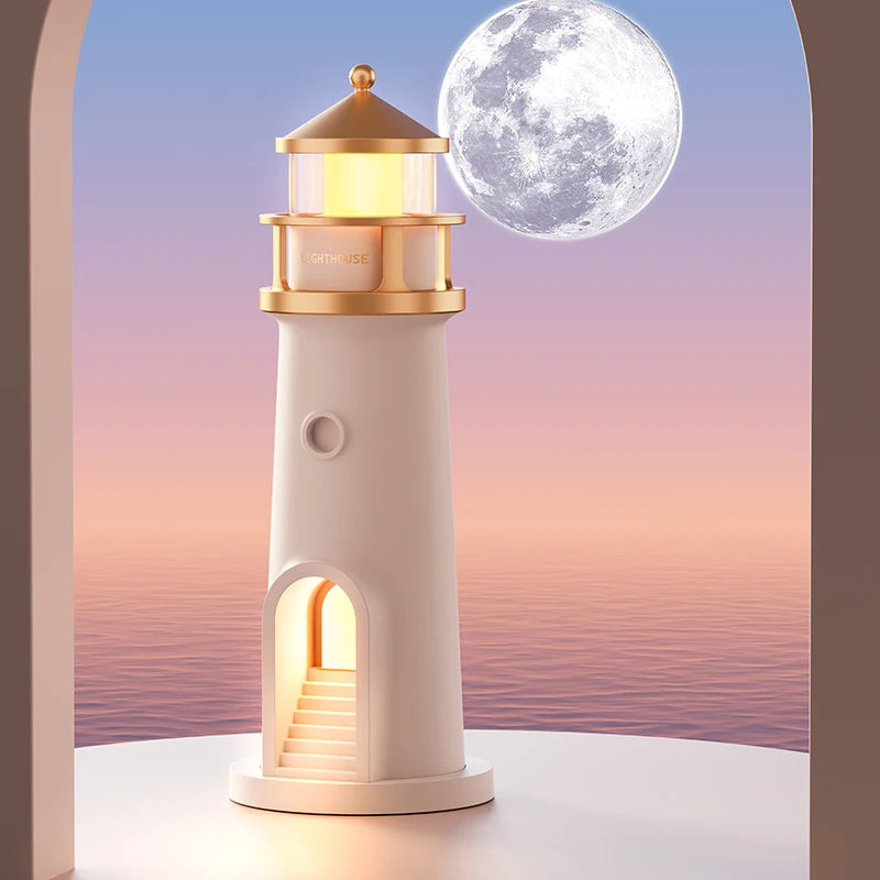 3D Moon Projection Lighthouse Lamp