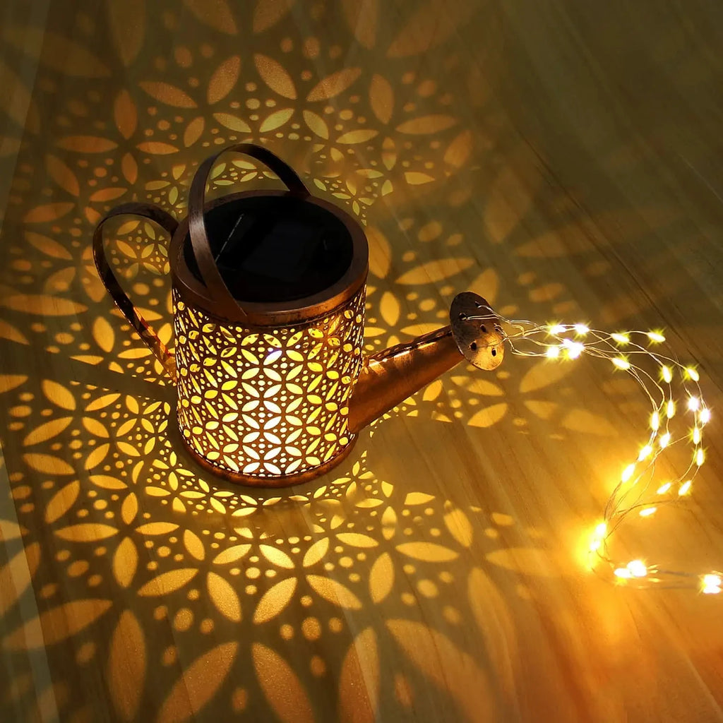 Solar Watering Can Fairy Lights