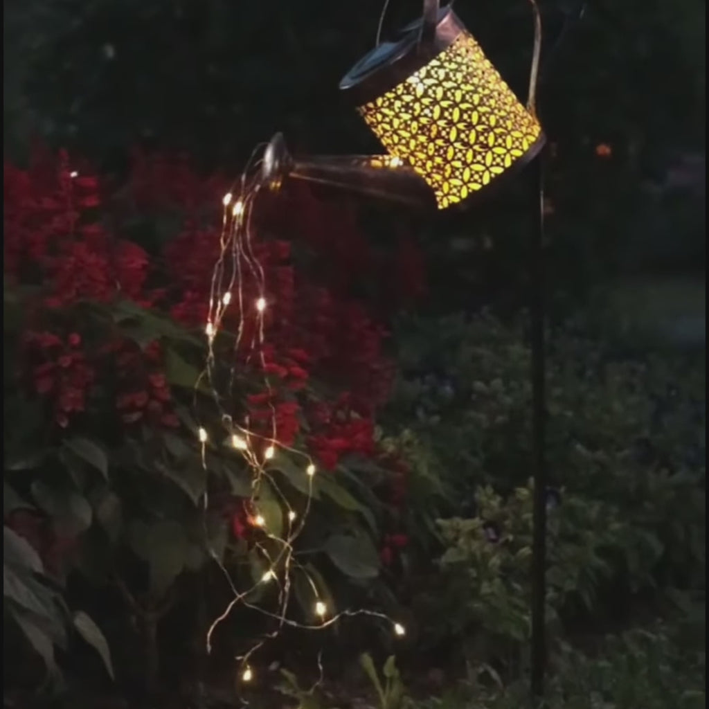 Solar Watering Can Fairy Lights